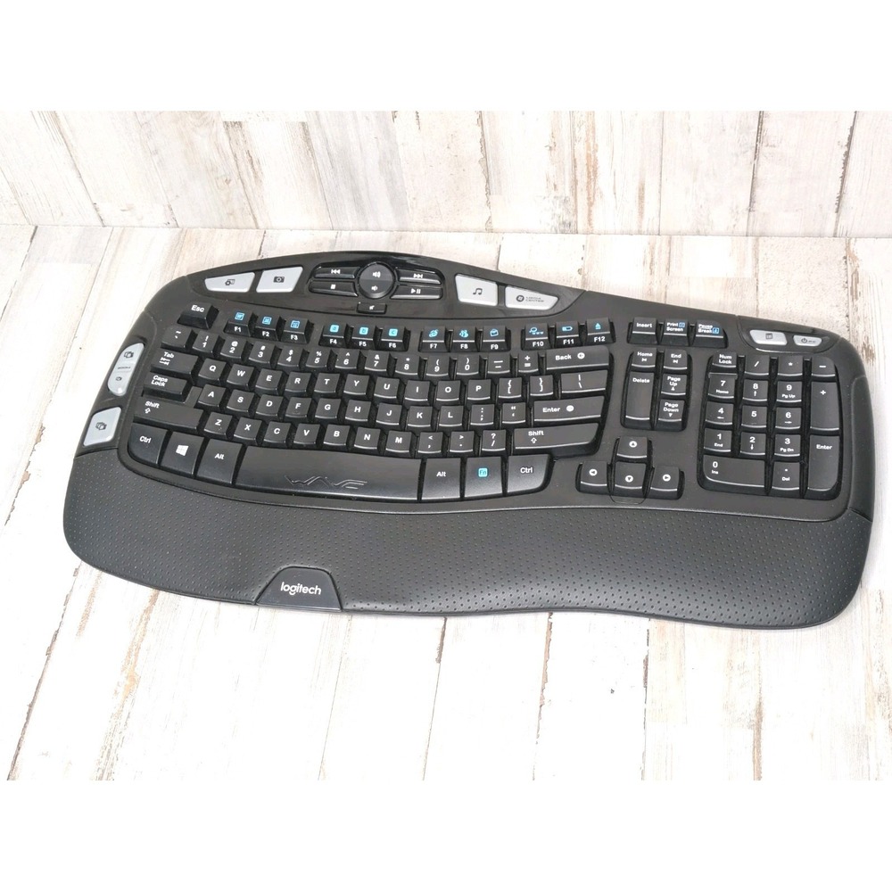 Logitech K350 Wireless Wave Ergonomic Keyboard Comfort NO USB Dongle WORKS